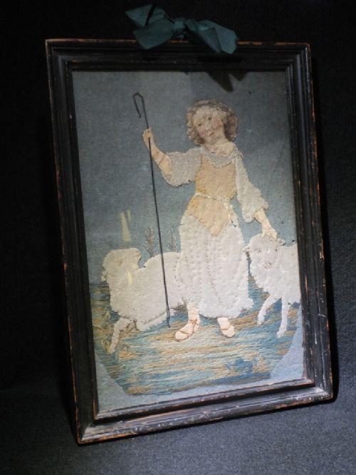 FELTWORK PICTURE OF A SHEPHERDESS - ADDITIONAL PHOTO 5