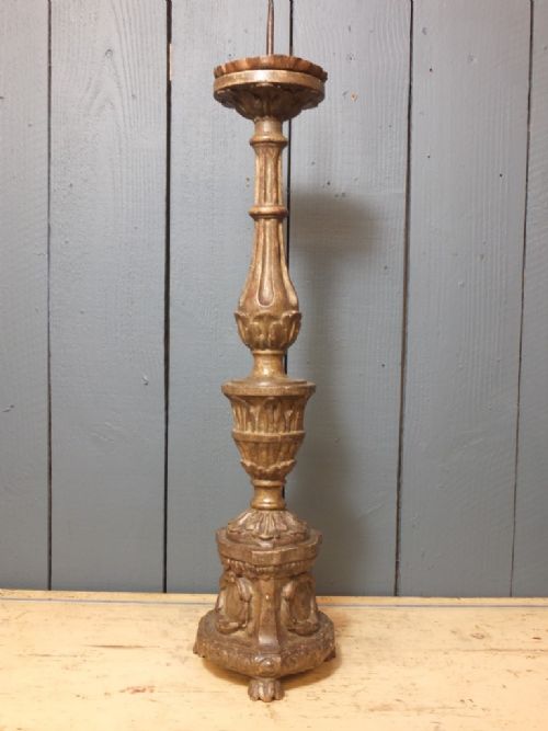 SILVER GREY PRICKET STICK CANDLESTICK - ADDITIONAL PHOTO 1