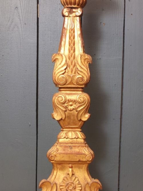 A LARGE GILDED CANDLESTICK - ADDITIONAL PHOTO 4