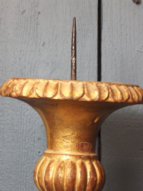 A LARGE GILDED CANDLESTICK - ADDITIONAL PHOTO 8