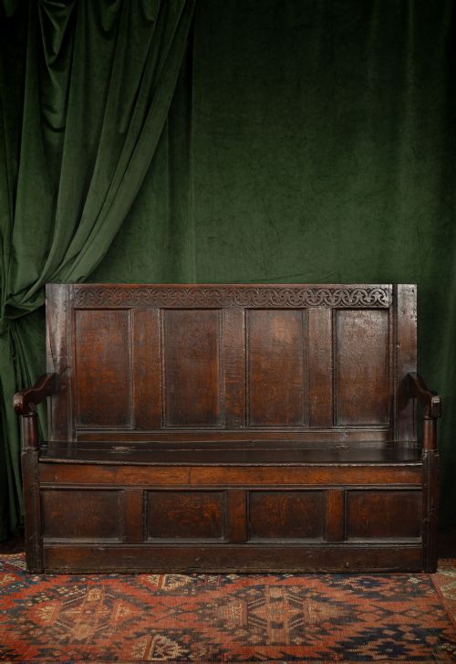 17th Century, Charles II, Joined Oak Settle, England, Circa 1660