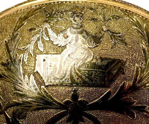 MAGNIFICENT SOLID SILVER GILT NIELLO BOWL 18TH CENTURY BALKANS OTTOMAN EMPIRE - ADDITIONAL PHOTO 4
