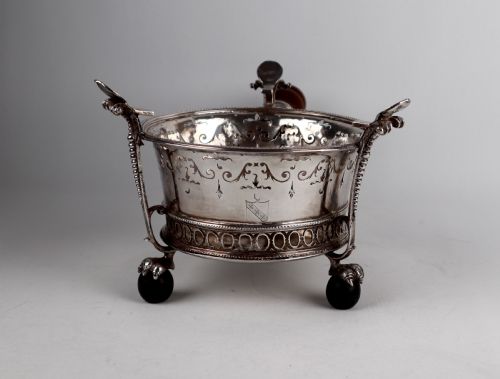 RARE 17TH CENTURY STERLING SILVER BRAZIER CHARLES II LONDON - ADDITIONAL PHOTO 5