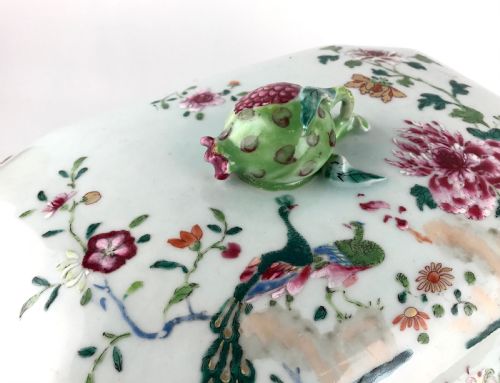 MAGNIFICENT CHINESE 18TH CENTURY PORCELAIN DOUBLE PEACOCK TUREEN FAMILLE ROSE QIANLONG - ADDITIONAL PHOTO 7