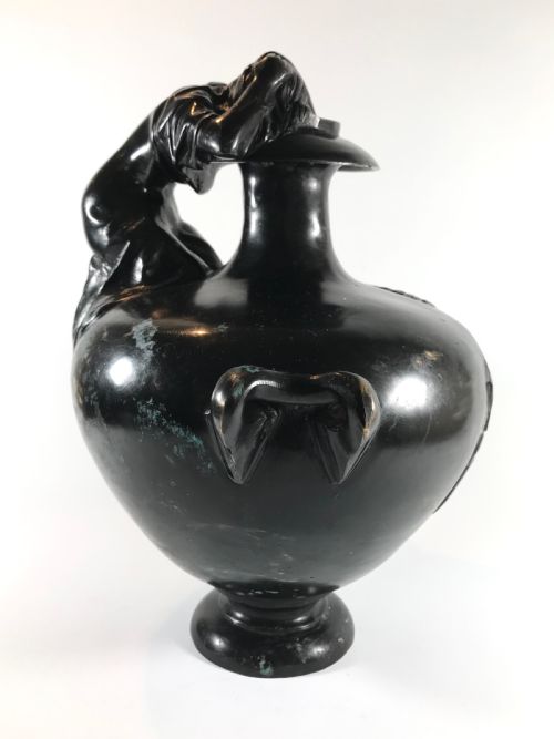 MAGNIFICENT LARGE FRENCH ANTIQUE ART NOUVEAU BRONZE URN - ADDITIONAL PHOTO 3
