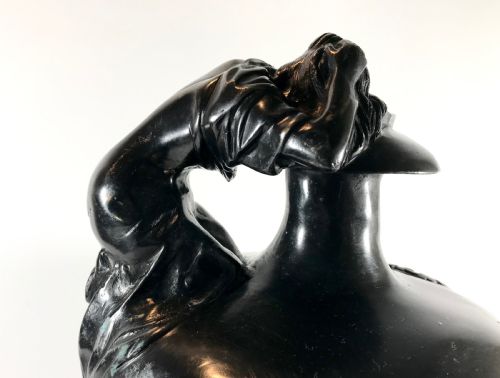 MAGNIFICENT LARGE FRENCH ANTIQUE ART NOUVEAU BRONZE URN - ADDITIONAL PHOTO 6