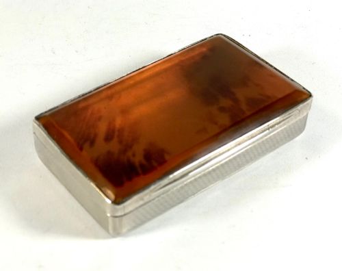 antique solid silver sterling and tortoiseshell table snuff box william iv london 1836 - CATEGORY: ANTIQUE SILVER - DATED GEORGIAN