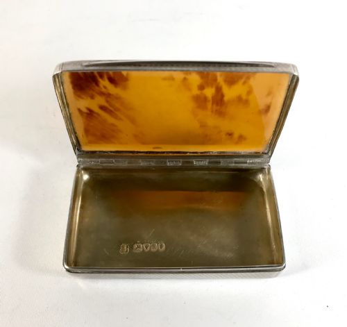 ANTIQUE SOLID SILVER STERLING AND TORTOISESHELL TABLE SNUFF BOX WILLIAM IV LONDON 1836 - ADDITIONAL PHOTO 1