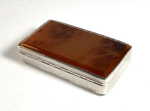 ANTIQUE SOLID SILVER STERLING AND TORTOISESHELL TABLE SNUFF BOX WILLIAM IV LONDON 1836 - ADDITIONAL PHOTO 8