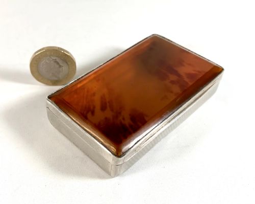 ANTIQUE SOLID SILVER STERLING AND TORTOISESHELL TABLE SNUFF BOX WILLIAM IV LONDON 1836 - ADDITIONAL PHOTO 10