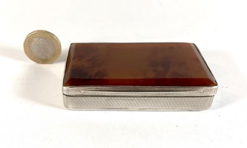 ANTIQUE SOLID SILVER STERLING AND TORTOISESHELL TABLE SNUFF BOX WILLIAM IV LONDON 1836 - ADDITIONAL PHOTO 11