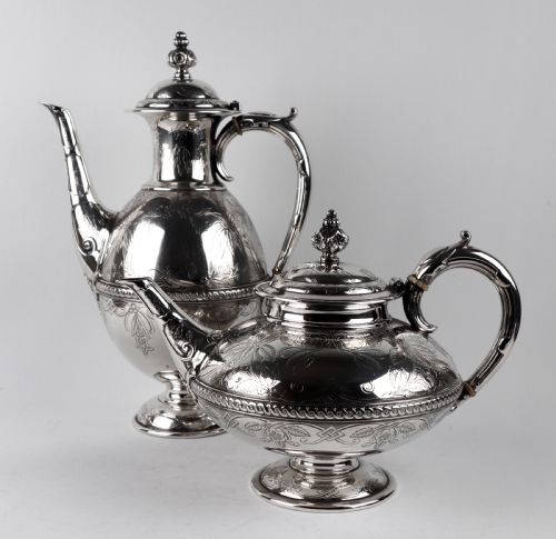 magnificent victorian solid silver sterling teapot coffee pot elkington 1870 - CATEGORY: ANTIQUE SILVER - DATED VICTORIAN