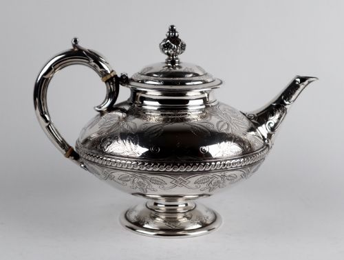 MAGNIFICENT VICTORIAN SOLID SILVER STERLING TEAPOT COFFEE POT ELKINGTON 1870 - ADDITIONAL PHOTO 5