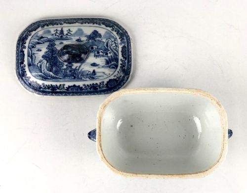 ANTIQUE CHINESE PORCELAIN SAUCE TUREEN COVER STAND QIANLONG 18TH CENTURY - ADDITIONAL PHOTO 3