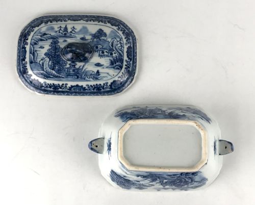 ANTIQUE CHINESE PORCELAIN SAUCE TUREEN COVER STAND QIANLONG 18TH CENTURY - ADDITIONAL PHOTO 4