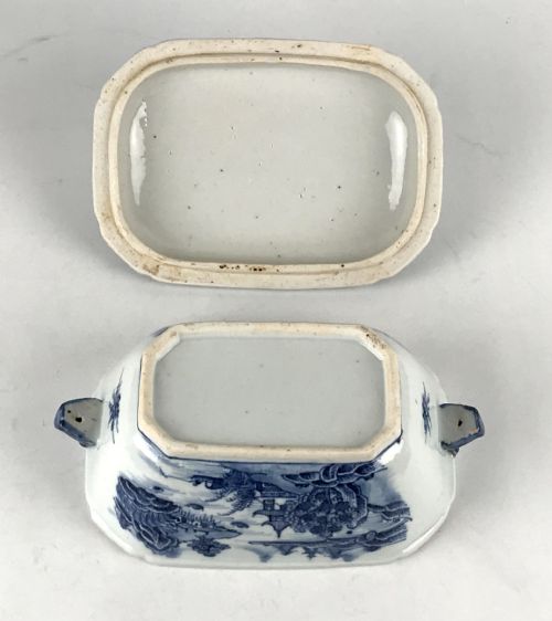ANTIQUE CHINESE PORCELAIN SAUCE TUREEN COVER STAND QIANLONG 18TH CENTURY - ADDITIONAL PHOTO 5