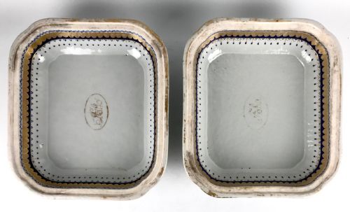 PAIR ANTIQUE CHINESE GILT PORCELAIN JIANQING PORCELAIN 18TH TUREENS ARMORIAL - ADDITIONAL PHOTO 4