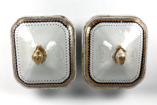 PAIR ANTIQUE CHINESE GILT PORCELAIN JIANQING PORCELAIN 18TH TUREENS ARMORIAL - ADDITIONAL PHOTO 8