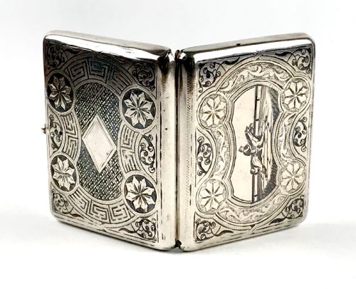 FINE SOLID SILVER CIGARETTE CASE RUSSIAN NIELLO HORSE RACING INTEREST MOSCOW 19TH CENTURY - ADDITIONAL PHOTO 5