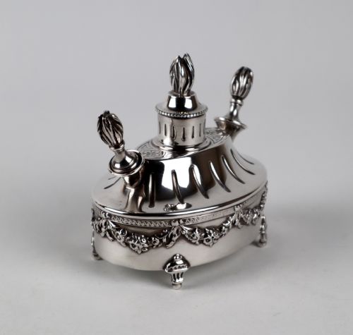 MAGNIFICENT ANTIQUE SOLID SILVER STERLING TABLE CIGAR LIGHTER FRANCE PARIS - ADDITIONAL PHOTO 2