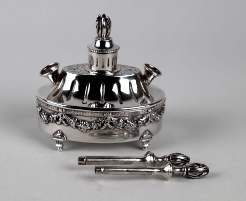 MAGNIFICENT ANTIQUE SOLID SILVER STERLING TABLE CIGAR LIGHTER FRANCE PARIS - ADDITIONAL PHOTO 4