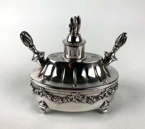 MAGNIFICENT ANTIQUE SOLID SILVER STERLING TABLE CIGAR LIGHTER FRANCE PARIS - ADDITIONAL PHOTO 5