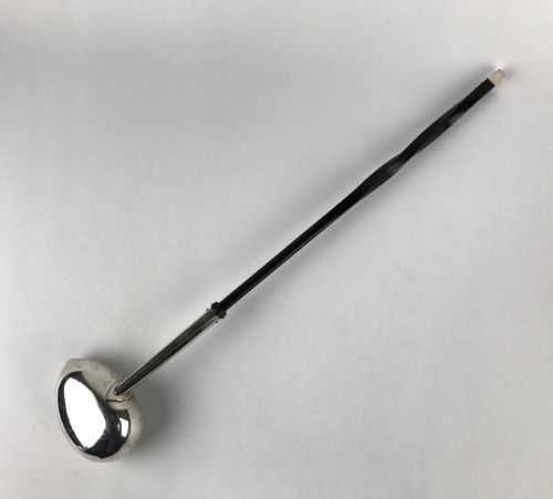 FINE GEORGIAN SOLID SILVER STERLING PUNCH TODDY LADLE 1736 ARMORIAL - ADDITIONAL PHOTO 3