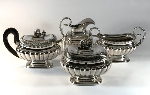 magnificent fine solid silver sterling dutch bachelors tea set pot caddy 1823 - CATEGORY: ANTIQUE SILVER - DATED 19TH CENTURY