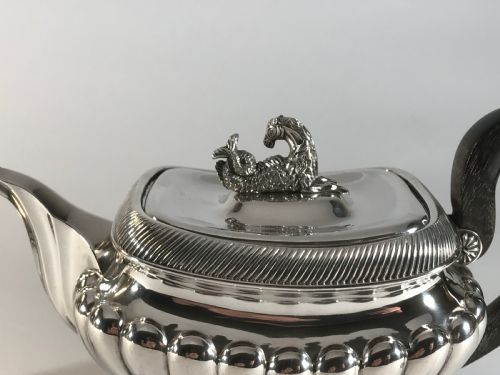 MAGNIFICENT FINE SOLID SILVER STERLING DUTCH BACHELORS TEA SET POT CADDY 1823 - ADDITIONAL PHOTO 13