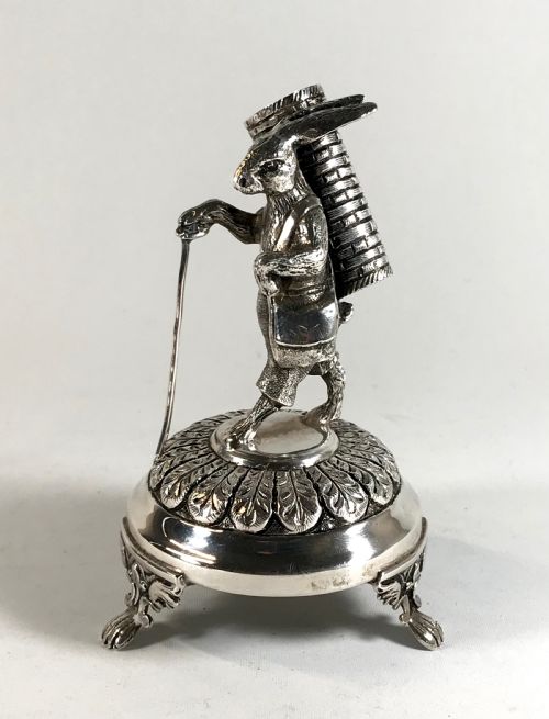 ANTIQUE CONTINENTAL SOLID SILVER STERLING 925 TOOTHPICK HOLDER PETER RABBIT - ADDITIONAL PHOTO 4