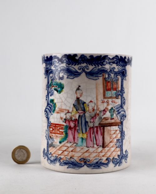 MAGNIFICENT LARGE QIANLONG CHINESE PORCELAIN TANKARD 18TH - ADDITIONAL PHOTO 5