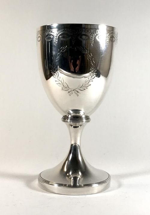 magnificent georgian solid silver sterling chalice wine goblet 18th century london 1804 - CATEGORY: ANTIQUE SILVER - DATED GEORGIAN
