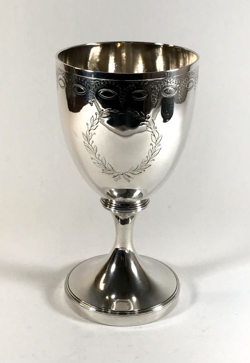 MAGNIFICENT GEORGIAN SOLID SILVER STERLING CHALICE WINE GOBLET 18TH CENTURY LONDON 1804 - ADDITIONAL PHOTO 1