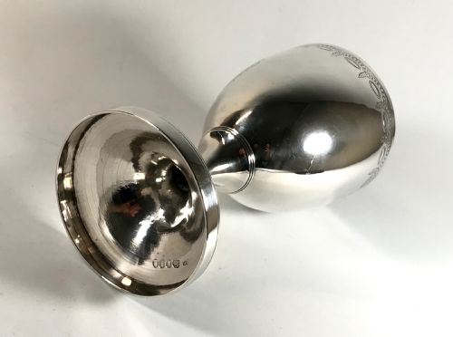 MAGNIFICENT GEORGIAN SOLID SILVER STERLING CHALICE WINE GOBLET 18TH CENTURY LONDON 1804 - ADDITIONAL PHOTO 4
