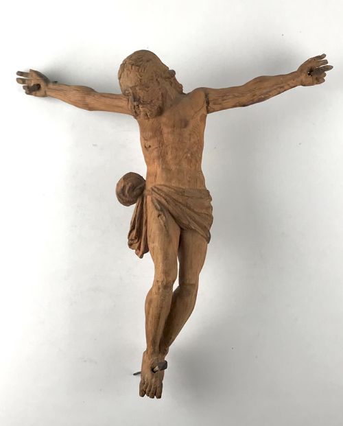 ANTIQUE 18TH CENTURY WOODEN CARVED ITALIAN CORPUS CHRISTI RELIGIOUS FIGURE - ADDITIONAL PHOTO 2