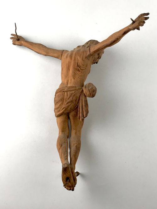 ANTIQUE 18TH CENTURY WOODEN CARVED ITALIAN CORPUS CHRISTI RELIGIOUS FIGURE - ADDITIONAL PHOTO 7