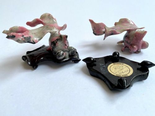 antique chinese oriental xiu pink jade fish figurine sotherbys new york art deco - CATEGORY: ANTIQUE MISCELLANEOUS - DATED 1920