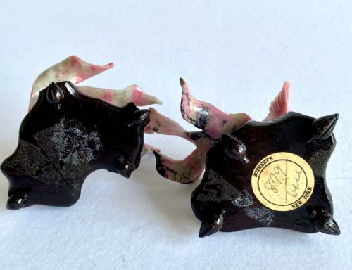 ANTIQUE CHINESE ORIENTAL XIU PINK JADE FISH FIGURINE SOTHERBYS NEW YORK ART DECO - ADDITIONAL PHOTO 1