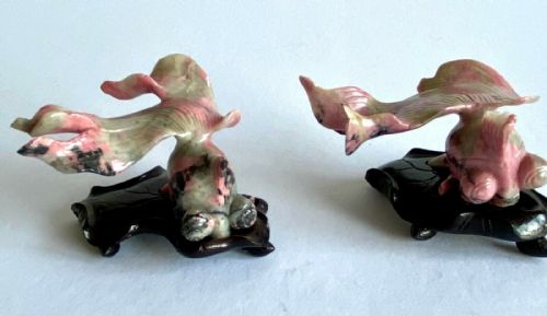 ANTIQUE CHINESE ORIENTAL XIU PINK JADE FISH FIGURINE SOTHERBYS NEW YORK ART DECO - ADDITIONAL PHOTO 2