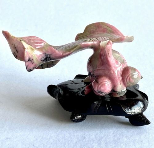 ANTIQUE CHINESE ORIENTAL XIU PINK JADE FISH FIGURINE SOTHERBYS NEW YORK ART DECO - ADDITIONAL PHOTO 5