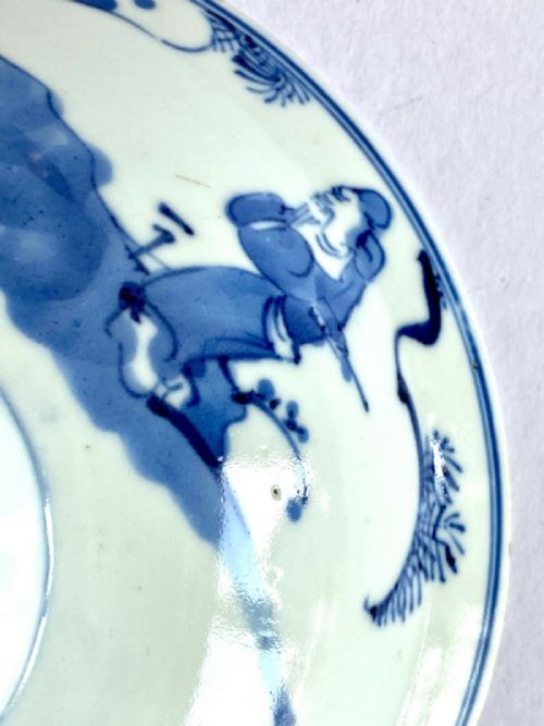 ANTIQUE CHINESE ORIENTAL KANGXI PORCELAIN BOWL BLUE AND WHITE - ADDITIONAL PHOTO 5