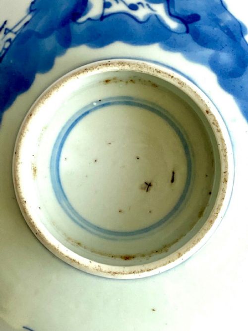 ANTIQUE CHINESE ORIENTAL KANGXI PORCELAIN BOWL BLUE AND WHITE - ADDITIONAL PHOTO 7