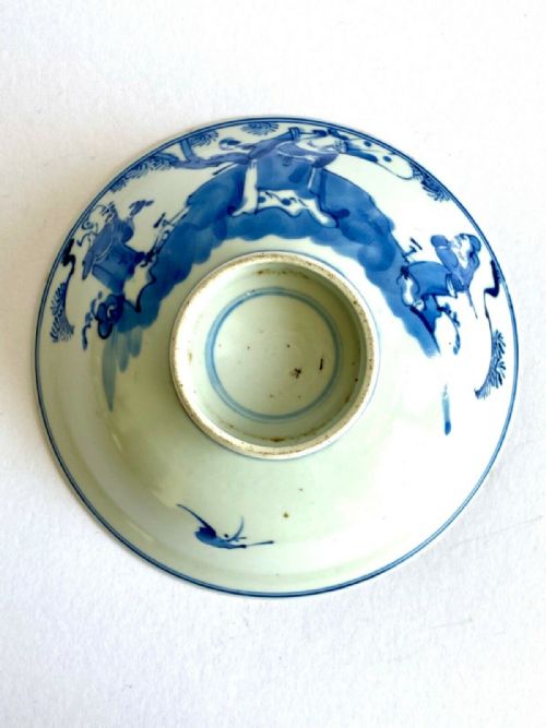 ANTIQUE CHINESE ORIENTAL KANGXI PORCELAIN BOWL BLUE AND WHITE - ADDITIONAL PHOTO 8