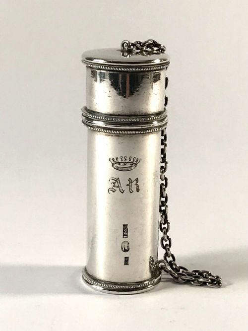 antique solid silver continental 19th c coin case counter box armorial - CATEGORY: ANTIQUE SILVER - DATED 19TH CENTURY