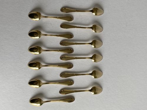 A SET OF 5 SOLID STERLING SILVER APOSTLE TABLE SPOONS 21CM LONDON 1867 406G - ADDITIONAL PHOTO 1
