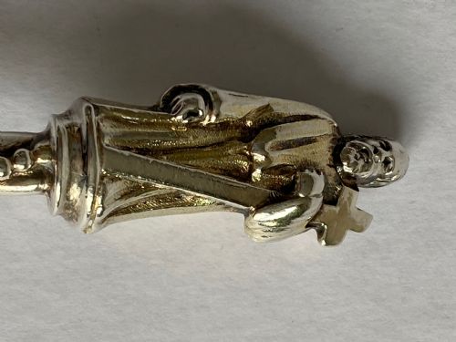 A SET OF 5 SOLID STERLING SILVER APOSTLE TABLE SPOONS 21CM LONDON 1867 406G - ADDITIONAL PHOTO 3