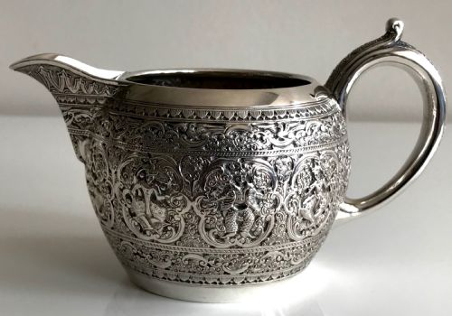 MAGNIFICENT SOLID SILVER STERLING TEA SET GLASGOW CHINOISERIE 1890 - ADDITIONAL PHOTO 4
