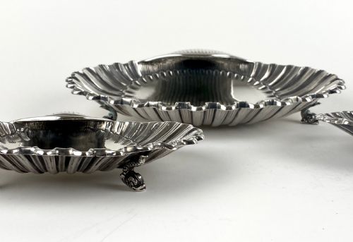ANTIQUE SOLID SILVER STERLING PORTUGUESE SHELL BOWLS - ADDITIONAL PHOTO 1