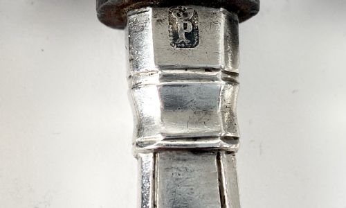 ANTIQUE SOLID SILVER PORTUGUESE BOXED DINNER KNIFE SET PORTO 1839 - ADDITIONAL PHOTO 6