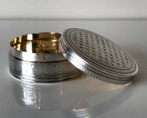 magnificent fine solid silver sterling empire trinket box france 1838 - CATEGORY: ANTIQUE SILVER - DATED 19TH CENTURY